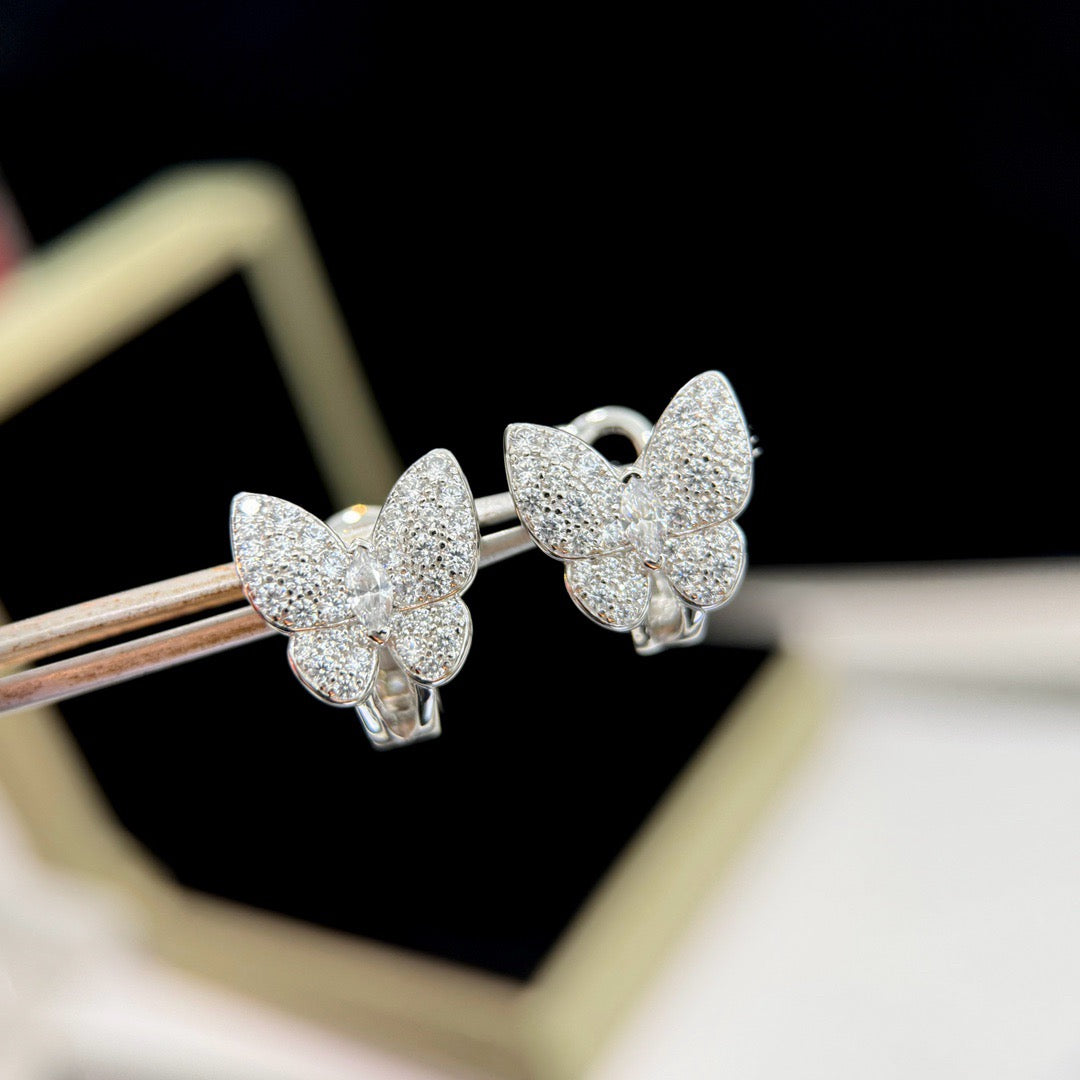 [AuraEcho]BUTTERFLY ALL DIAMOND EARRINGS