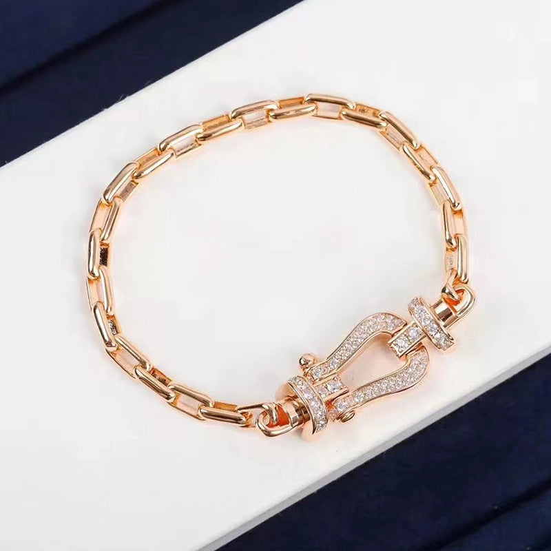 [AuraEcho]FORCE LARGE HORSESHOE CLASP  METAL BRACELET
