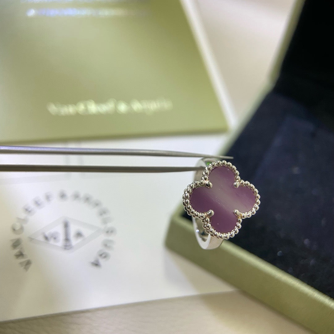 [AuraEcho]CLOVER  PURPLE VIOLET RING