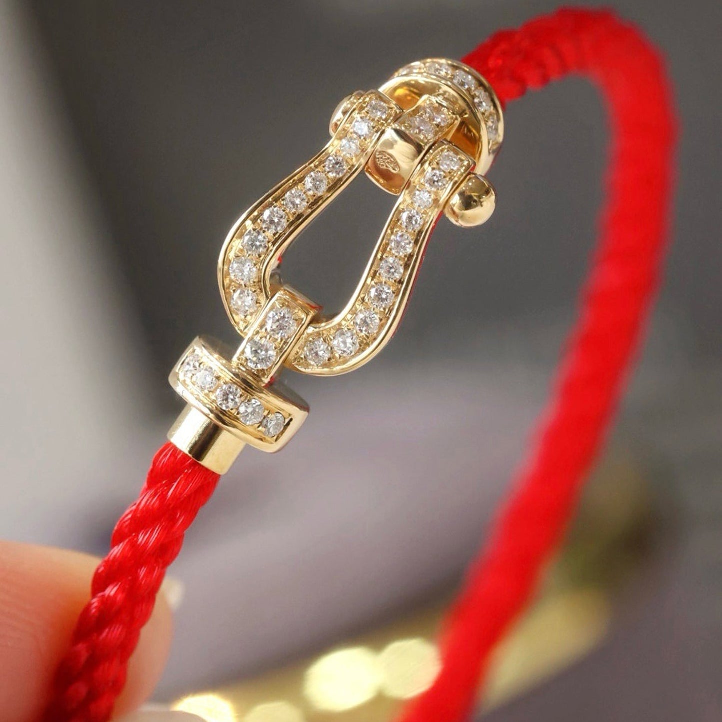 [AuraEcho]FORCE LARGE HORSESHOE FULL DIAMOND BRACELET SILVER