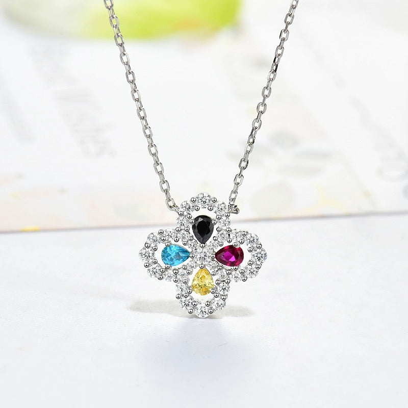 [AuraEcho]LOOP NECKLACE FULL MOTIF DIAMOND 16MM MULTIPLE COLORS