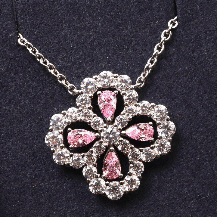 [AuraEcho]LOOP NECKLACE FULL MOTIF DIAMOND 16MM MULTIPLE COLORS