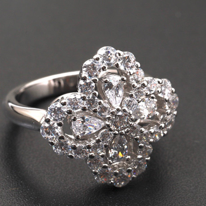 [AuraEcho]LOOP RING FULL MOTIF DIAMOND 16MM SILVE