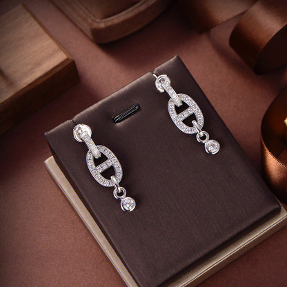 [AuraEcho]HM CHAINE DIAMOND EARRINGS