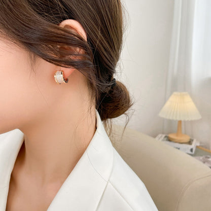 [AuraEcho]ZERO 1 DIAMOND PAVED EARRINGS