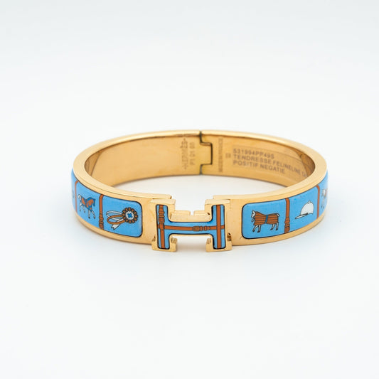 [AuraEcho]H PINK GOLD BRACELET BLUE CERAMIC