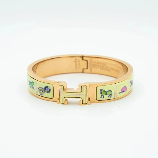 [AuraEcho]H PINK GOLD BRACELET CREAM CERAMIC