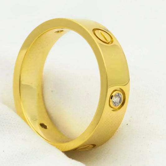 [AuraEcho]LOVE RING 5.5MM 3 DIAMONDS GOLD