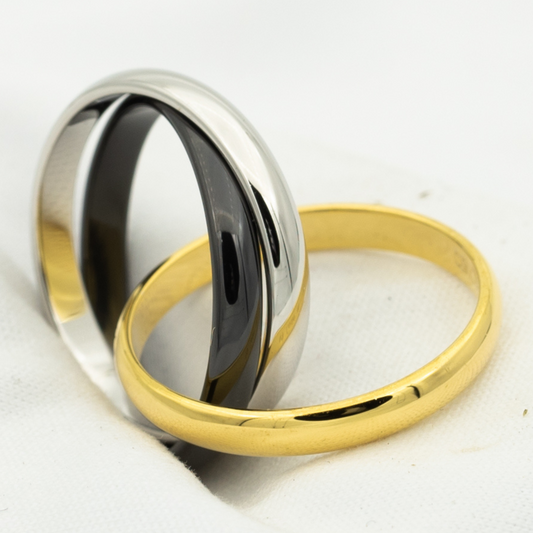 [AuraEcho]TRINITY RING BLACK GOLD SILVER