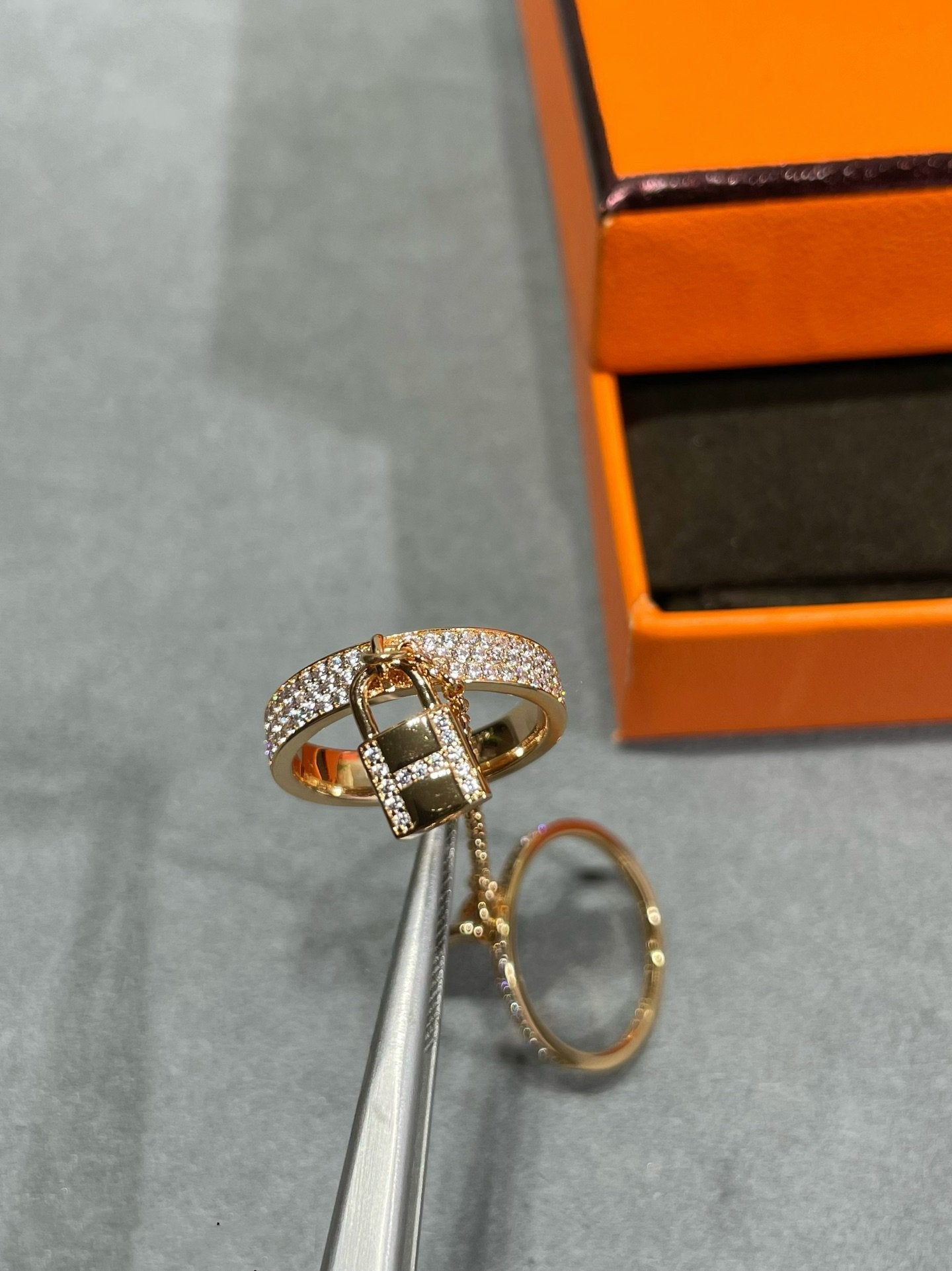 [AuraEcho]HM KELLY CLOCHETTE DOUBLE RING IN  WITH DIAMONDS
