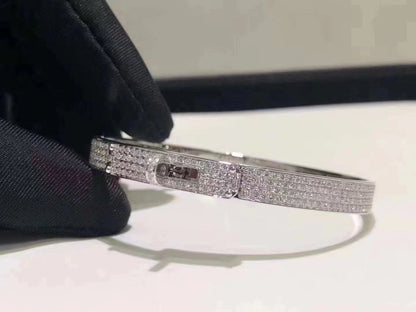 [AuraEcho]HM KELLY BRACELET IN SILVER AND FULL PAVE DIAMOND