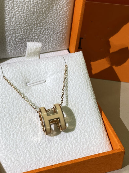 [AuraEcho]HM CLIC YELLOW ENAMEL GOLD NECKLACE
