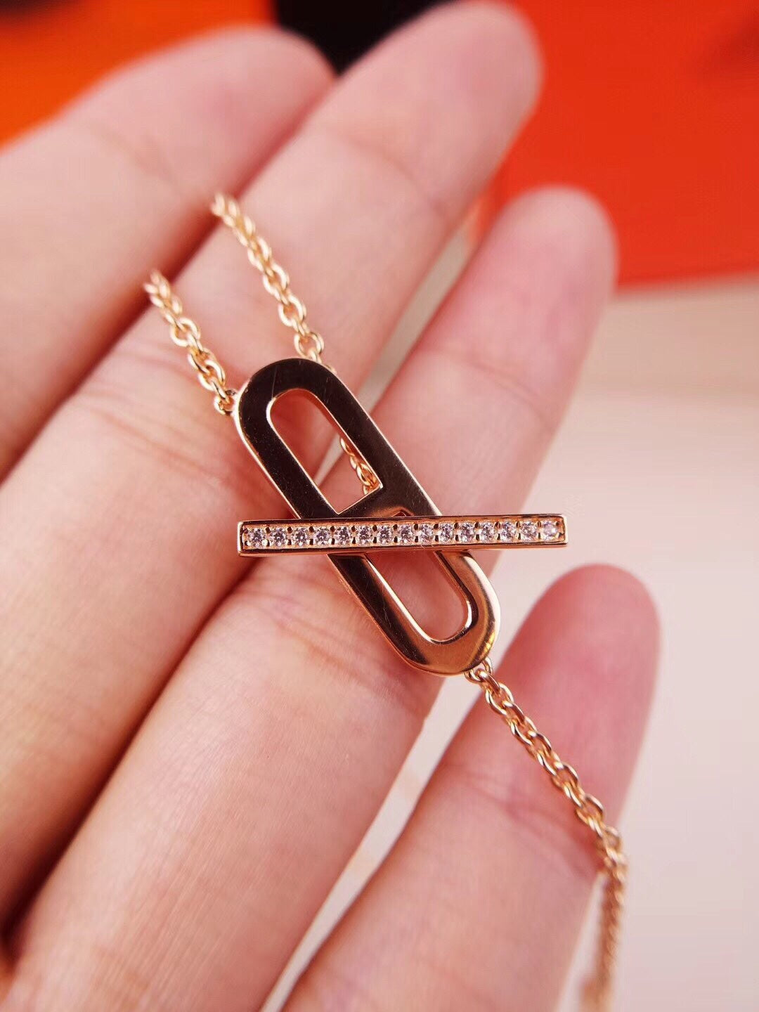 [AuraEcho]HM FIRE PIG NOSE NECKLACE TRENDY STREET