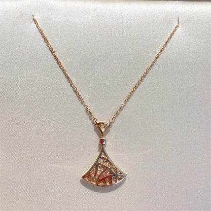 [AuraEcho]DREAM NECKLACE PINK GOLD FULL DIAMOND
