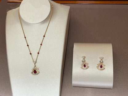 [AuraEcho]DREAM NECKLACE CARNELIAN DIAMOND PINK GOLD