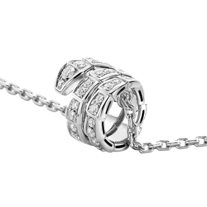 [AuraEcho]SERPENTI  NECKLACE DOUBLE RING DIAMOND