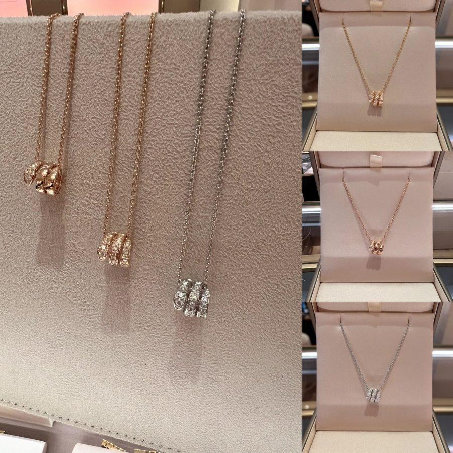 [AuraEcho]SERPENTI  NECKLACE DOUBLE RING DIAMOND
