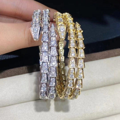 [AuraEcho]SERPENTI BRACELET GOLD DIAMOND DOUBLE ROW
