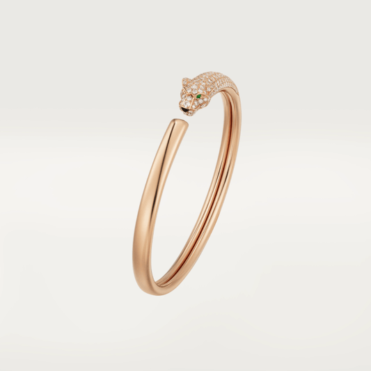 [AuraEcho]PANTHERE ROSE GOLD DIAMOND OPEN BRACELET