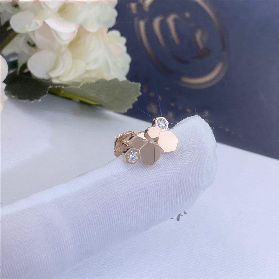 [AuraEcho]BEE LOVE PINK GOLD DIAMOND EARRINGS