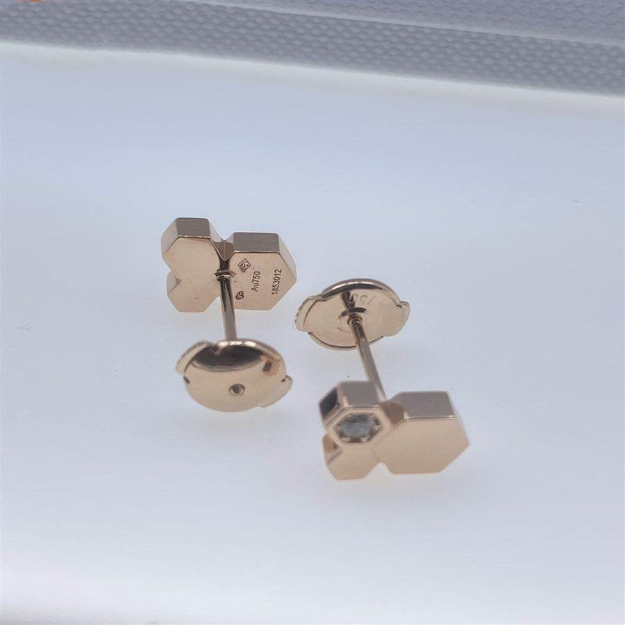 [AuraEcho]BEE LOVE PINK GOLD DIAMOND EARRINGS