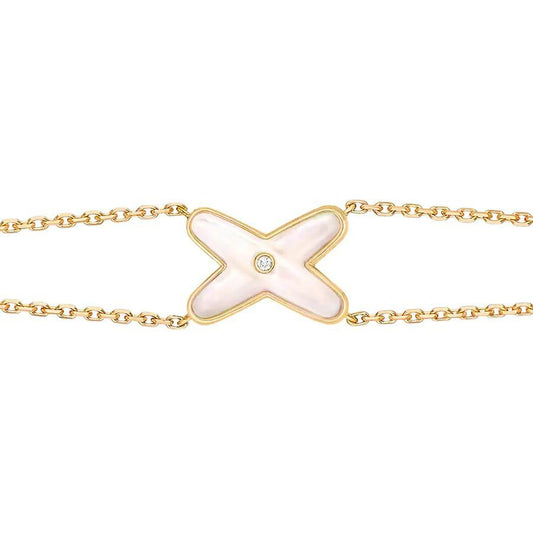[AuraEcho]JEUX BRACELET WHITE MOP GOLD 1 DIAMOND