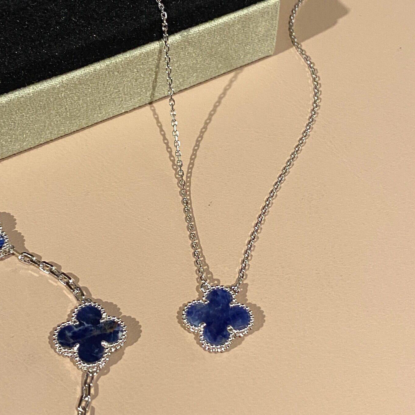 [AuraEcho]CLOVER 15MM PIETERSITE NECKLACE SILVER