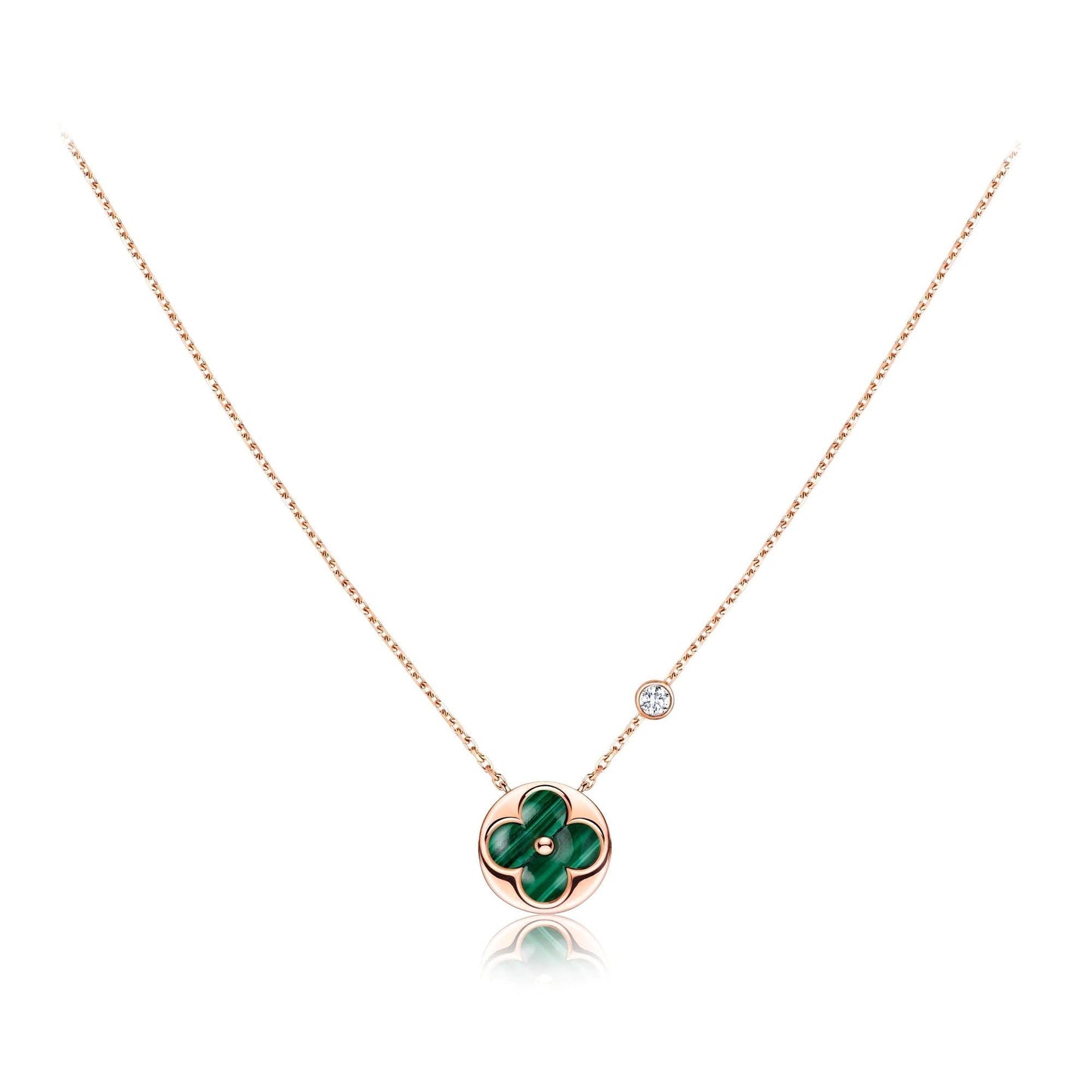 [AuraEcho]SUN PEDANT PINK GOLD 1 DIAMOND NECKLACE