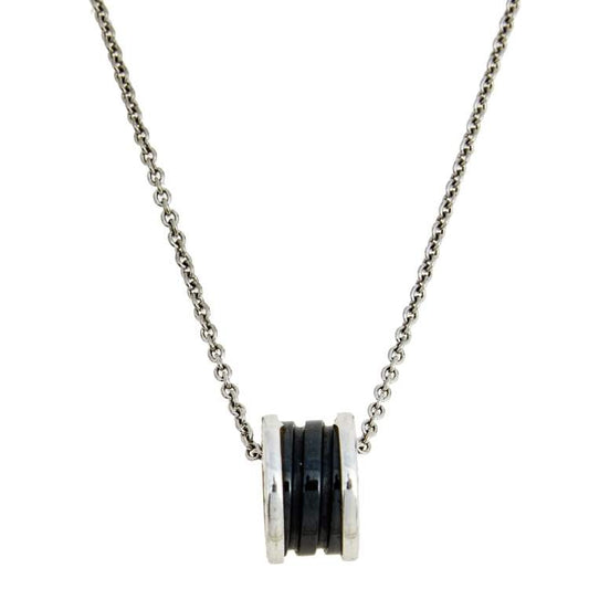 [AuraEcho]ZERO 1 BLACK CERAMIC SILVER NECKLACE