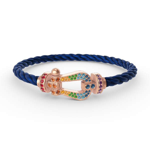 [AuraEcho]FORCE LARGE HORSESHOE  COLORED DIAMOND BRACELET ROSE GOLD