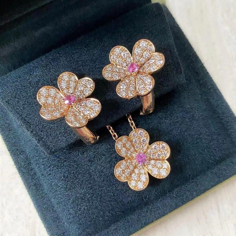 [AuraEcho]FRIVOLE ROSE GOLD FLOWER DIAMOND NECKLACE