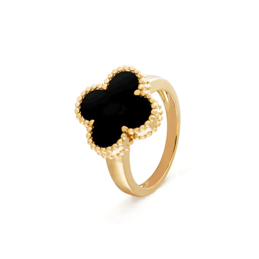 [AuraEcho]CLOVER ONYX RING
